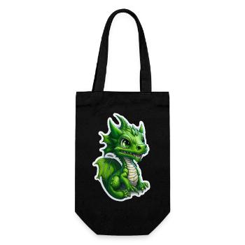 Baby dragon, cute, happy, smiling - Gift Bag for Bottles - black - Front
