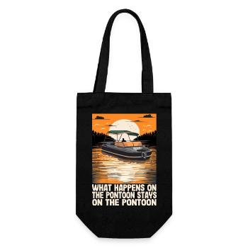 What Happens on the Pontoon Stays on the Pontoon - Gift Bag for Bottles - black - Front