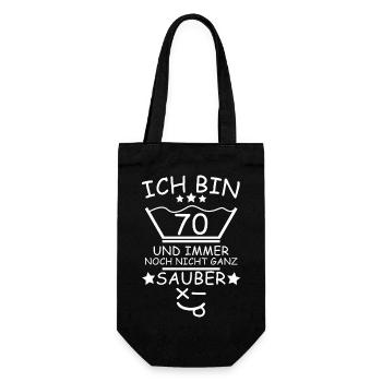 70. Geburtstag Wäsche Design - Geschenkbeutel für Flaschen - Schwarz - Vorne