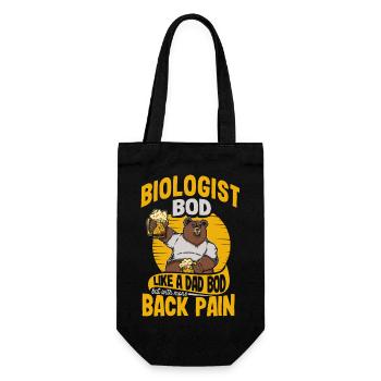 Biologist Bod Like A Dad Bod Funny Microbiologist - Geschenkbeutel für Flaschen - Schwarz - Vorne