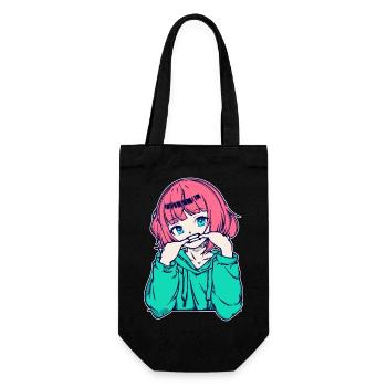 Girls Anime Japanese Comic Cartoon Manga - Gift Bag for Bottles - black - Front