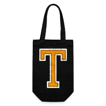 T - Style lettre / collège - Sac à bouteille - noir - Devant
