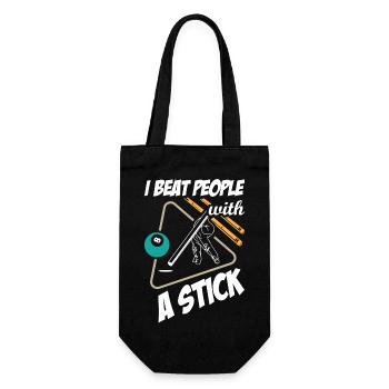 I Beat A People With A Stick Billiard - Geschenkbeutel für Flaschen - Schwarz - Vorne