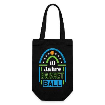 Basketball Jubiläum 10 Jahre Trainer Spieler Bball - Geschenkbeutel für Flaschen - Schwarz - Vorne