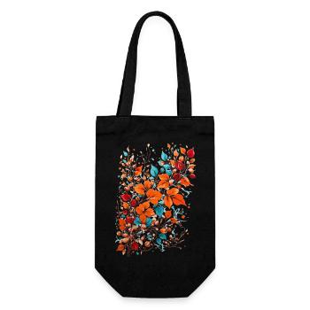 Autumn Flowers with Nuts - Gift Bag for Bottles - black - Front