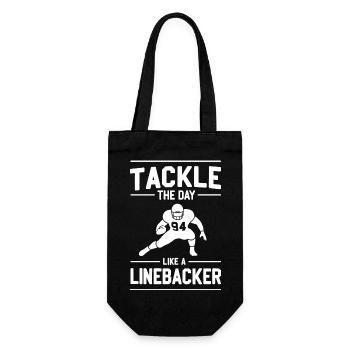 Tackle The Day Like a Linebacker - Gift Bag for Bottles - black - Front