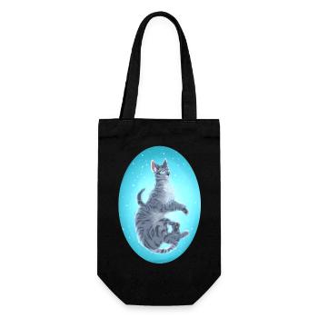 Jayfeather Häherfeder Graue Katze Warrior Cats - Geschenkbeutel für Flaschen - Schwarz - Vorne