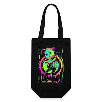 Cyberpunk Streetwear Gamer Technik - Geschenkbeutel für Flaschen - Schwarz - Vorne