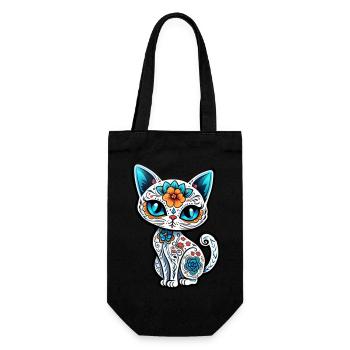 Cat Mexico - Dia de los Muertos - Gift Bag for Bottles - black - Front