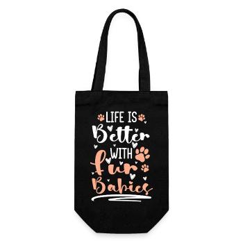 Hundebesitzer Tierliebe Tierfreund - Geschenkbeutel für Flaschen - Schwarz - Vorne