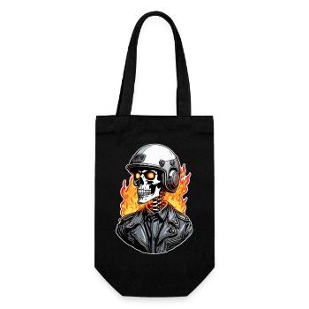 Totenkopf - Skelett - Totenkopf - Motorradhelm - Geschenkbeutel für Flaschen - Schwarz - Vorne