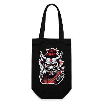 Samurai Warrior - Japan - Demon - Gift Bag for Bottles - black - Front