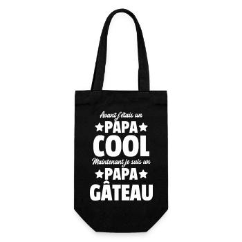 papa gâteau / cadeau humour papa / citation papa - Sac à bouteille - noir - Devant