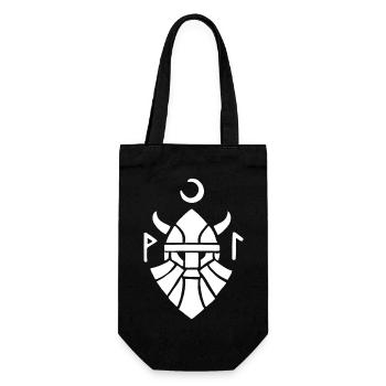 Symbole blanc du guerrier viking - Sac à bouteille - noir - Devant