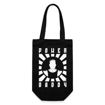 Power Daddy (Papa / Vater / Strahlen / White) - Geschenkbeutel für Flaschen - Schwarz - Vorne