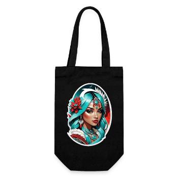 Indische Prinzessin - Aztek - Geschenkbeutel für Flaschen - Schwarz - Vorne