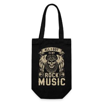 Rock Hardrocker Heavy Metal - Geschenkbeutel für Flaschen - Schwarz - Vorne