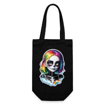 Halloween - Rock & Regenbogen - Geschenkbeutel für Flaschen - Schwarz - Vorne