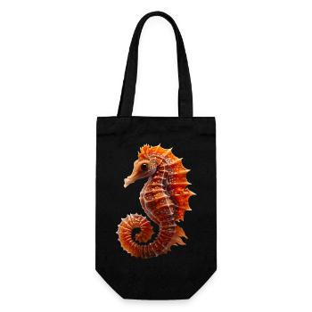 Seepferdchen sind mit den Stichlingen verwandt - Geschenkbeutel für Flaschen - Schwarz - Vorne