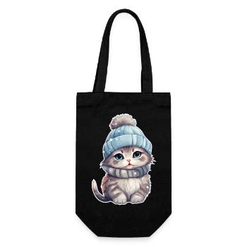 Chat d’hiver - Sac à bouteille - noir - Devant