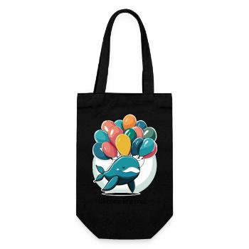 baby whale - Gift Bag for Bottles - black - Front