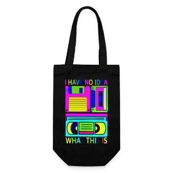 Musik, Retro, Heavy Metal, Hard Rock, Punk, Vinyl, Pop - Geschenkbeutel für Flaschen - Schwarz - Vorne