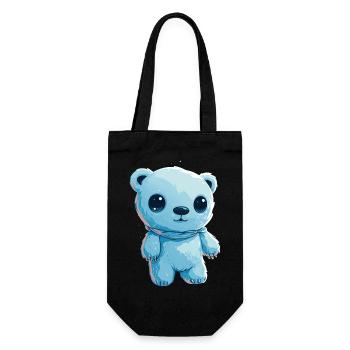 Mignon petit ours en peluche - Sac à bouteille - noir - Devant