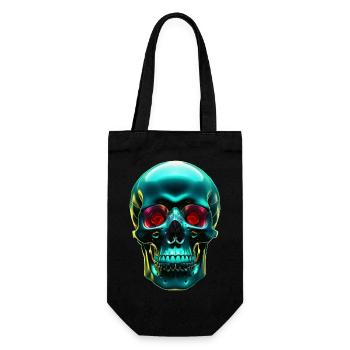 Crâne vert - Sac à bouteille - noir - Devant