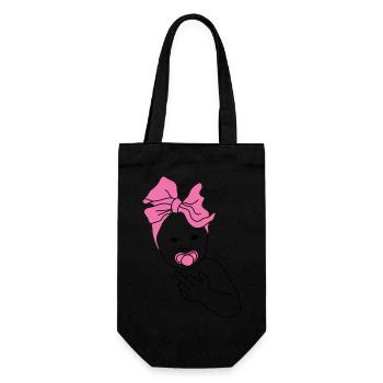 Baby Middlefinger Pink - Gift Bag for Bottles - black - Front