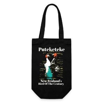 Puteketeke New Zealand's Bird of the Century - Gift Bag for Bottles - black - Front