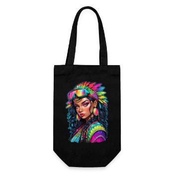 Afro Frau - Schönheit - Geschenkbeutel für Flaschen - Schwarz - Vorne
