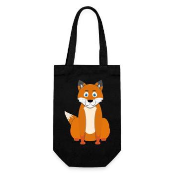 Karikatur Fuchs - Geschenkbeutel für Flaschen - Schwarz - Vorne