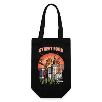 Stadt- und Streetfood Alien Illustration - Geschenkbeutel für Flaschen - Schwarz - Vorne