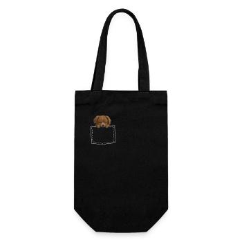 Dog in breast pocket doggy - Gift Bag for Bottles - black - Front