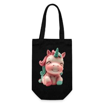 Einhorn - Unicorn - Geschenkbeutel für Flaschen - Schwarz - Vorne