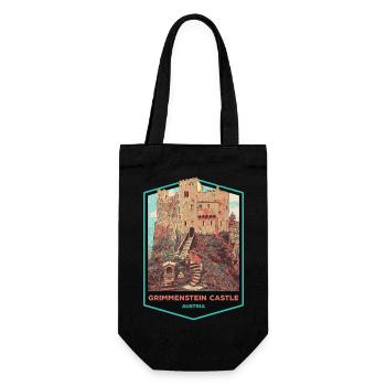 Illustration Grimmenstein Castle, Lower Austria - Gift Bag for Bottles - black - Front