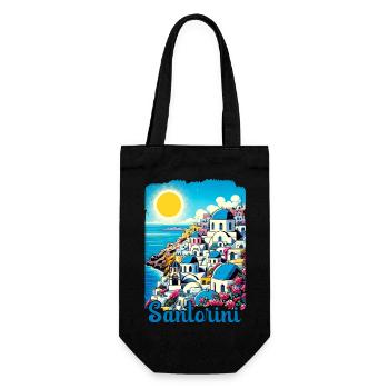 Santorini Greece Ocean Volcano Akrotiri - Gift Bag for Bottles - black - Front