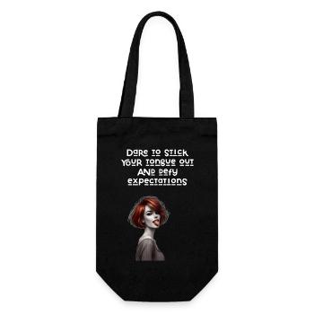 Dare to stick your tongue out and defy expectation - Gift Bag for Bottles - black - Front