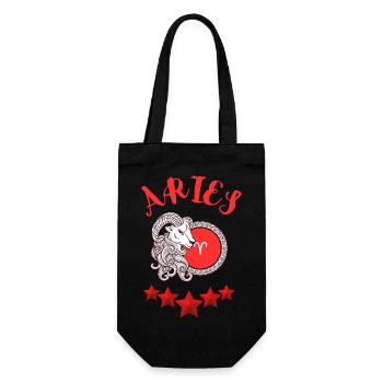 Aries Star Sign - Gift Bag for Bottles - black - Front