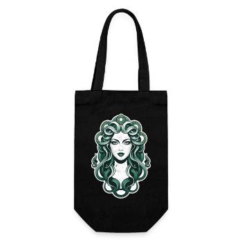 Medusa Griechische Mythologie Monster - Geschenkbeutel für Flaschen - Schwarz - Vorne