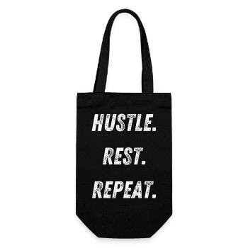 hustle rest repeat - Geschenkbeutel für Flaschen - Schwarz - Vorne