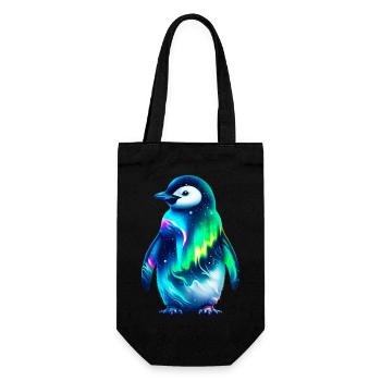 Aurora Borealis Pinguin - Geschenkbeutel für Flaschen - Schwarz - Vorne