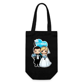 just married - pour mariage - Sac à bouteille - noir - Devant