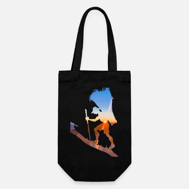 Homme avec panier à foin - Sac à bouteille - noir