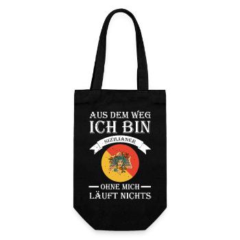 Italien Sicilia Flagge Italia Insel Region Reise - Geschenkbeutel für Flaschen - Schwarz - Vorne