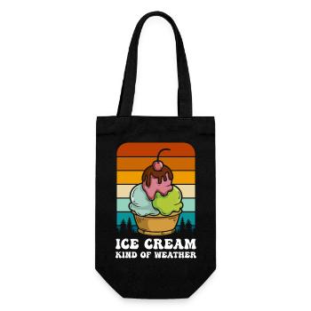 Eiscreme Creme Nachtisch Speiseeis - Geschenkbeutel für Flaschen - Schwarz - Vorne