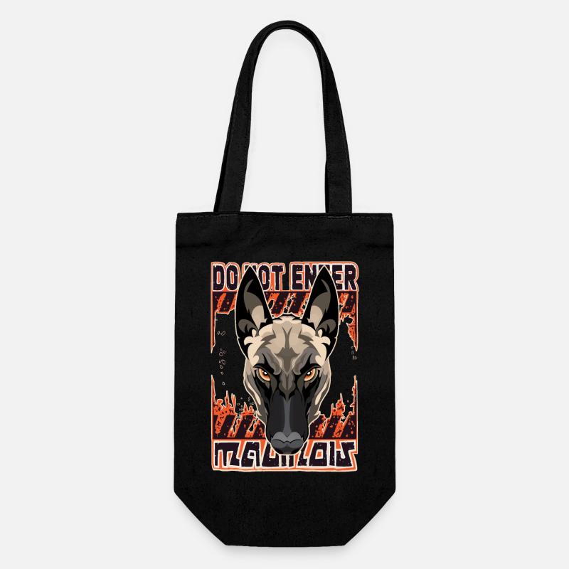 Gefahr durch Malinois - Geschenkbeutel für Flaschen - Schwarz