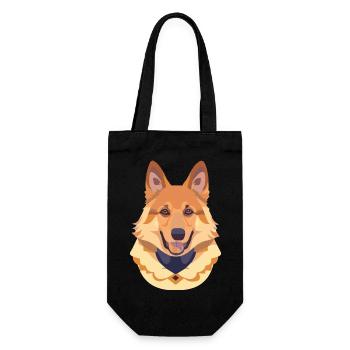 Schäferhund Kopf Welpe Hund - Geschenkbeutel für Flaschen - Schwarz - Vorne