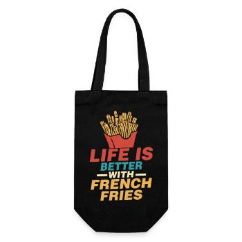 French Fries: The Secret to a Better Life - Geschenkbeutel für Flaschen - Schwarz - Vorne