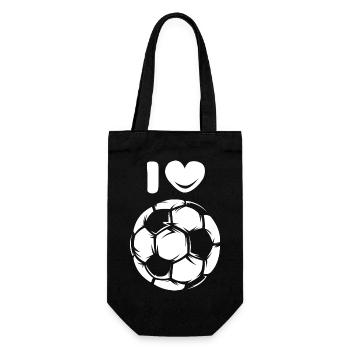 J’aime le ballon de football Icône du logo du symbole du cœur - Sac à bouteille - noir - Devant